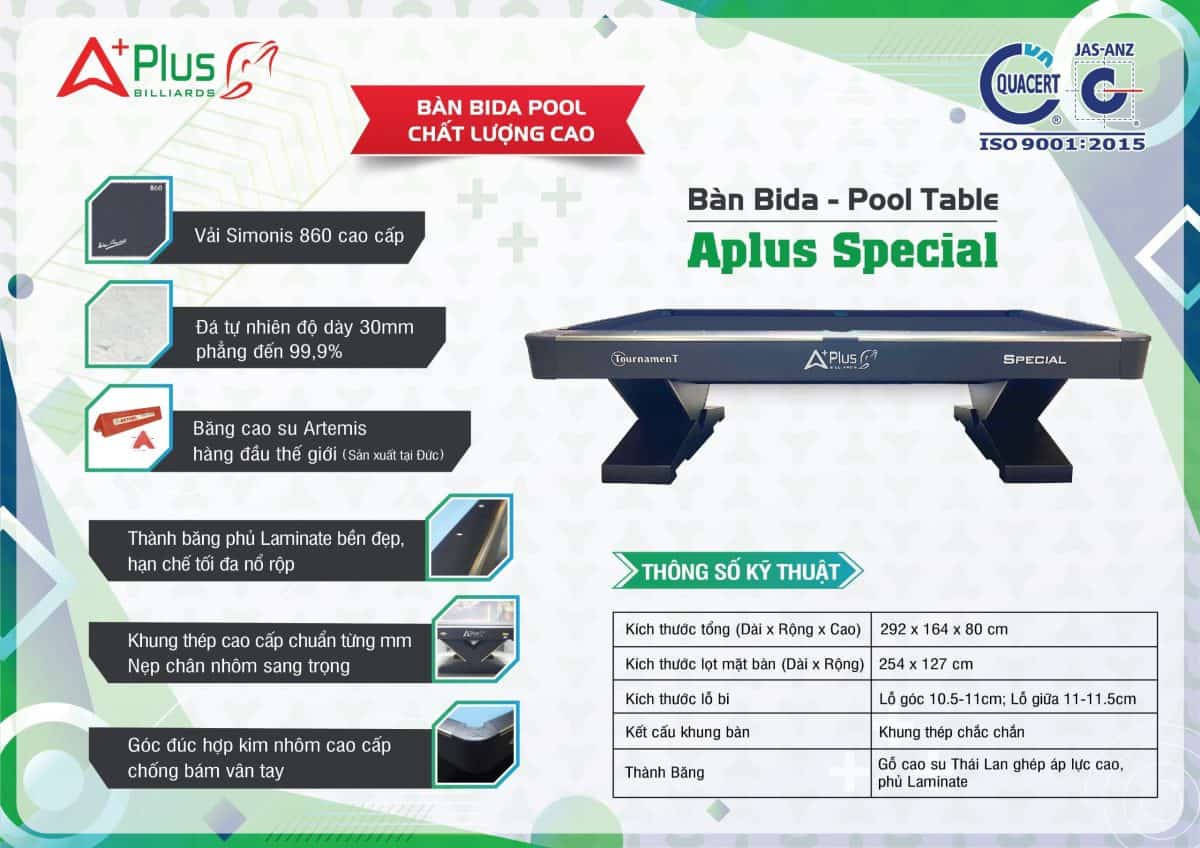 Bàn Bi-a Aplus Special | Bàn bida lỗ - Ảnh 5