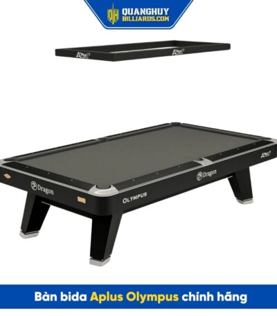 Bàn bida Aplus Olympus chính hãng, thiết kế hiện đại, độ bền cao, phù hợp thi đấu và giải trí tại nhà, được sản xuất và phân phối bởi Quang Huy Billiards.