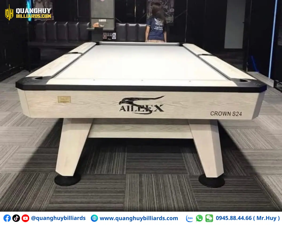 Bàn bi a Aileex Crown S24 Luxury Trắng | Chính hãng Ngọc Mỹ - Ảnh 8