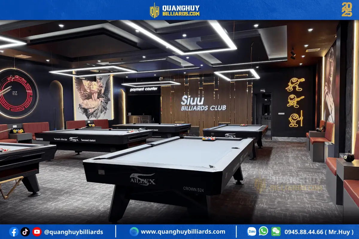 Du an lap 5 ban bi a Aileex Crown tai Siuu Billiards Yen The Bac Giang 10 1