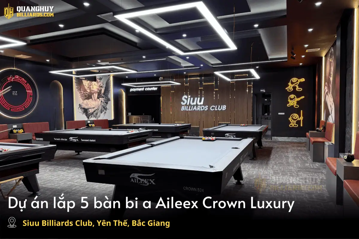 Du an lap 5 ban bi a Aileex Crown tai Siuu Billiards Yen The Bac Giang 14 1