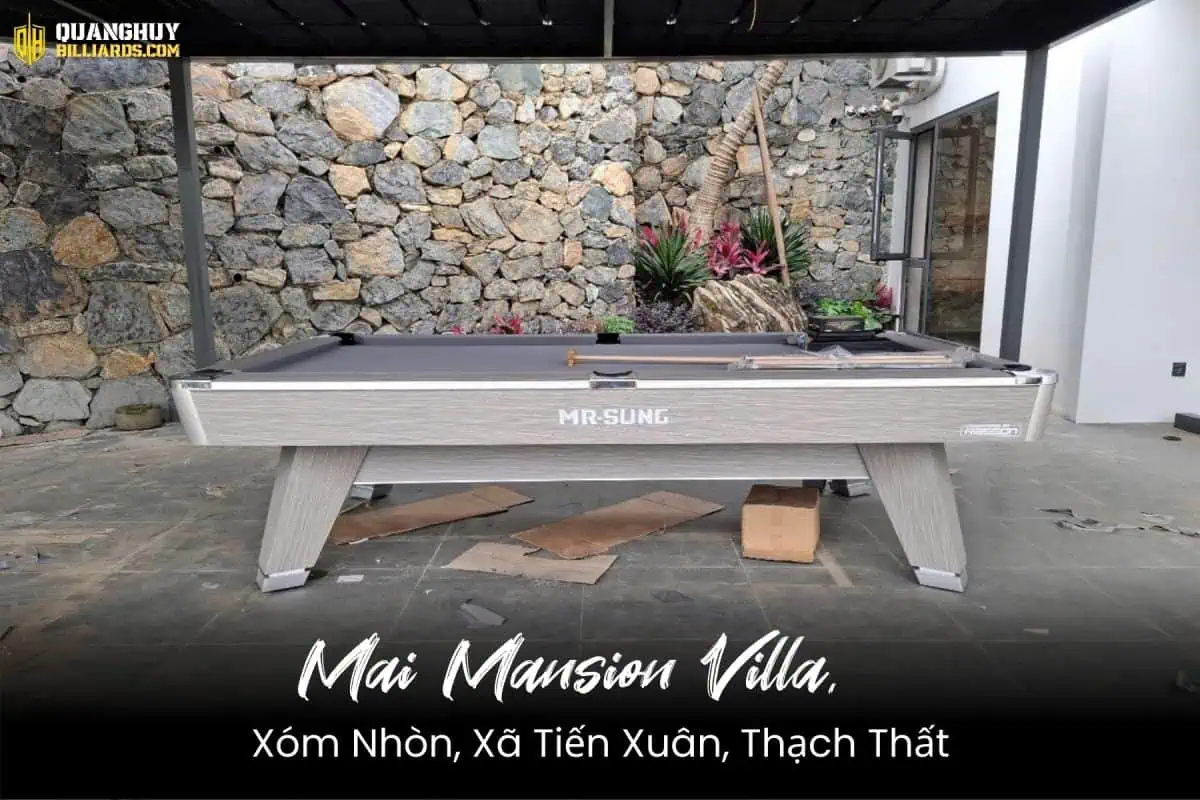 Lắp đặt 1 bàn bi a Mr-Sung liên doanh tại Thạch Thất, Hà Nội | Mai Mansion Villa