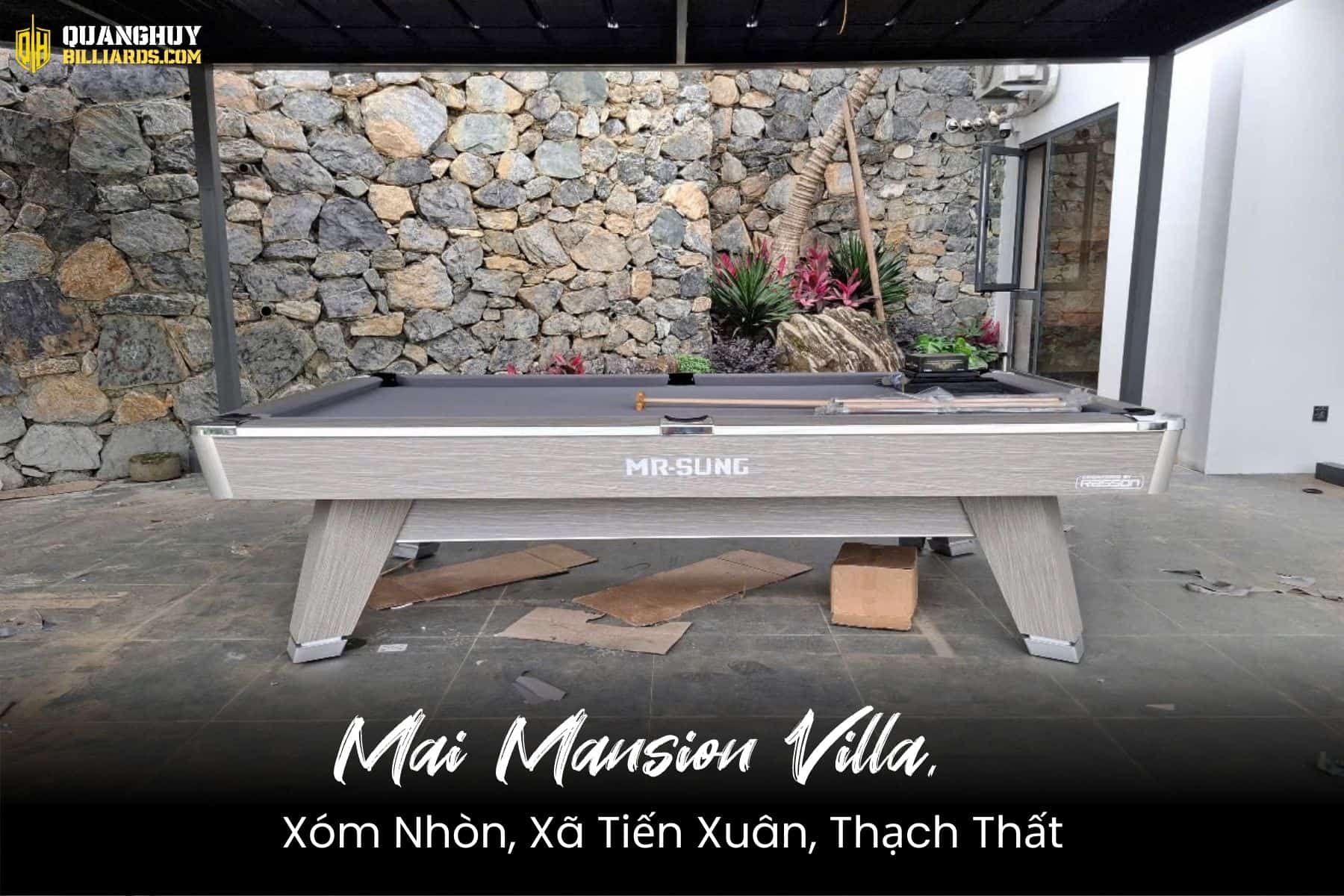 Lắp đặt 1 bàn bi a Mr-Sung liên doanh tại Thạch Thất, Hà Nội | Mai Mansion Villa