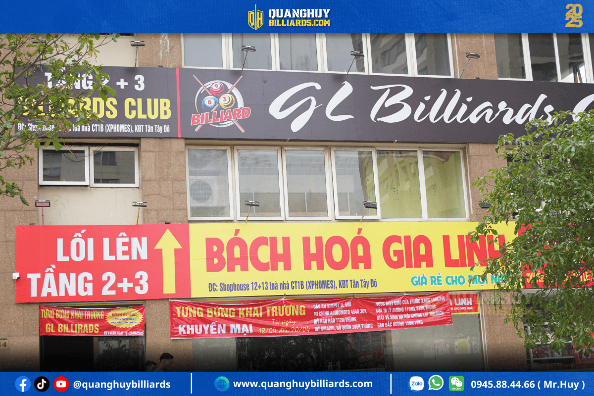 Lap dat ban bi a tai Dan Phuong Ha Noi GL Billiards Club 1