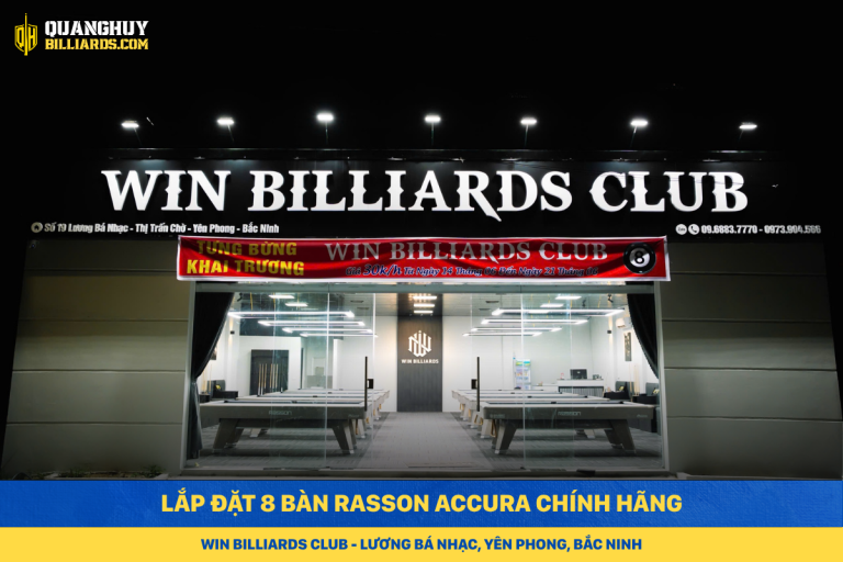 Lap dat 8 ban Rasson Accura chinh hang tai Yen Phong Bac Ninh Win Billiards Club