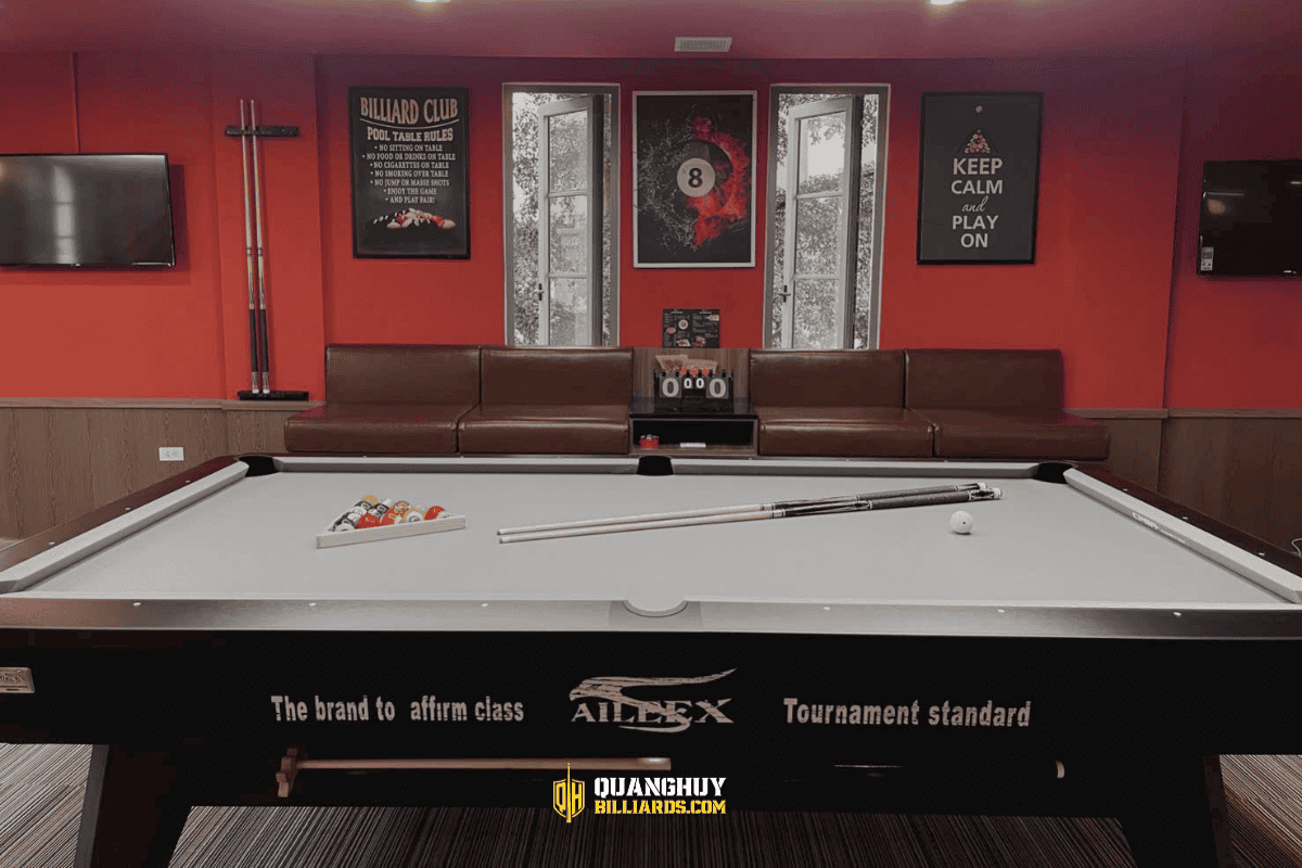 Quang Huy Billiards lap dat ban bida tai Phu Quoc. Ban giao 4 ban bida Aileex Crown S24 Luuxry tai Paralia Billiards Club 2