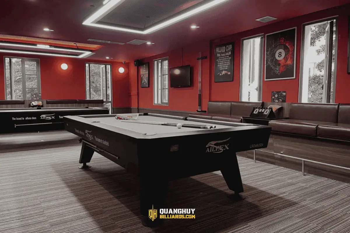 Quang Huy Billiards lap dat ban bida tai Phu Quoc. Ban giao 4 ban bida Aileex Crown S24 Luuxry tai Paralia Billiards Club 9