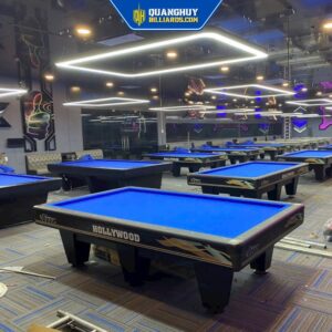 Bàn bi sàn bóng bàn Hollywood màu xanh, sản xuất, phân phối và lắp đặt chuyên nghiệp tại Quang Huy Billiards.