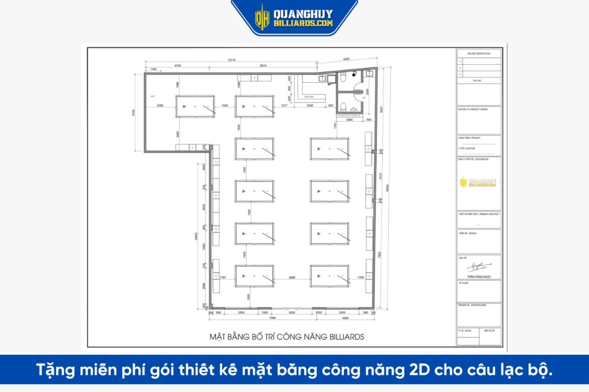 Mien Phi Thiet Ke 2D Mat Bang Cong Nang Cho Club Bida Quang Huy Billiards